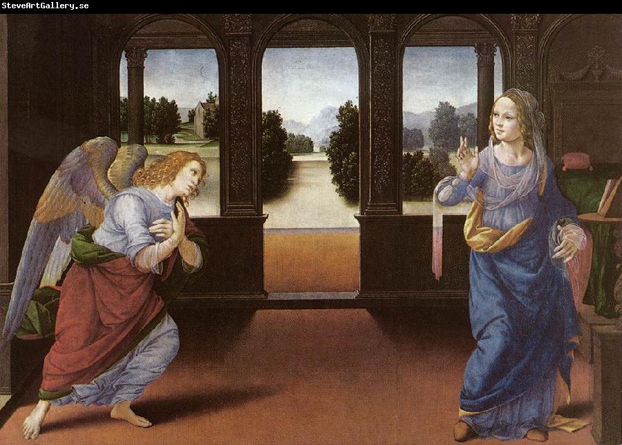 LORENZO DI CREDI Annunciation (detail) sg